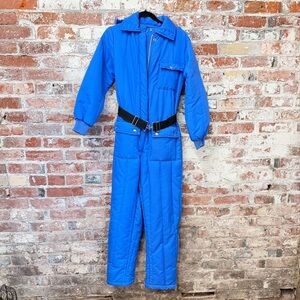 Vintage 1980s Royal Blue Ski Jumpsuit with Belt